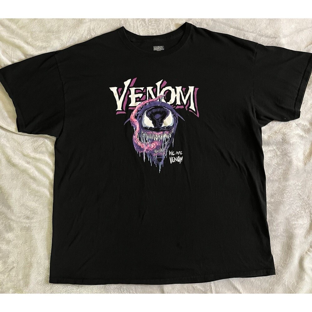 Marvel Venom "We Are Venom" Graphic Print Tee Black Cotton Knit Men's 2X
